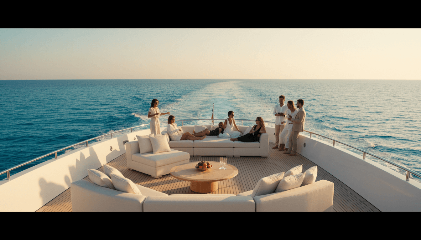 Luxury yacht in Mediterranean waters